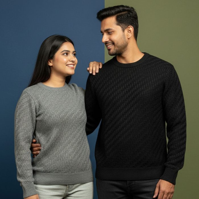 Old Money Unisex Textured Knit Sweater