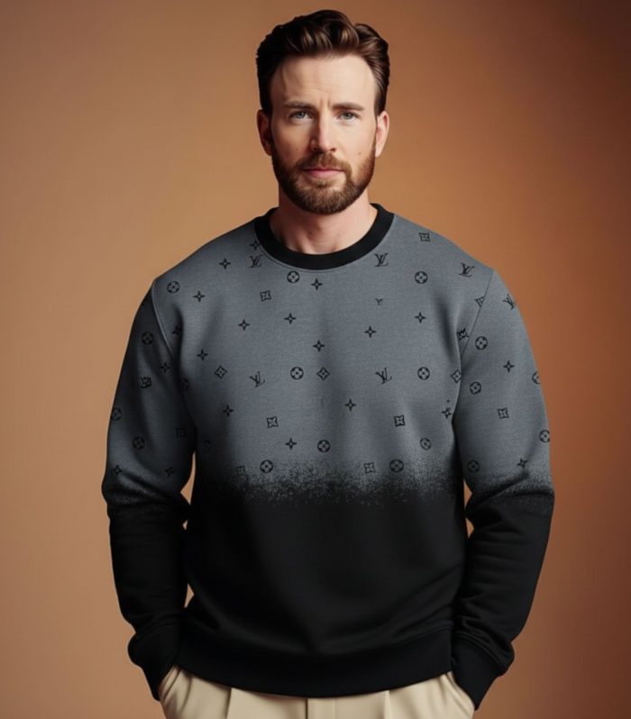 Men’s Premium Gradient Black & Gray Designer Sweatshirt –